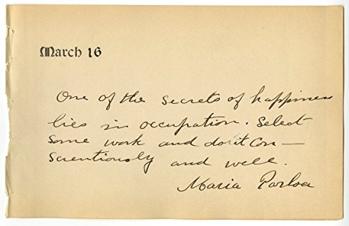 Maria Parloa – American Culinary Author – Authentic Autographed Quotation (AQS)
