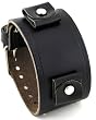 Nemesis #LHST Wide Black Leather Cuff Watch Band