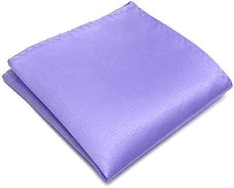 22 Colors Premium Men's Handkerchief 100% Woven Silk Wedding Tuxedo Solid Pocket Square (Lavender)