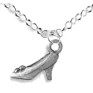 Cinderella Princess Dress-up Costume MEDIUM (3-5) - includes Glass Slipper Necklace