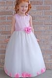 Pink PETAL Pageant Easter Wedding FLOWER GIRL DRESS