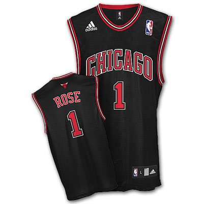 NBA Youth Chicago Bulls Derrick Rose Replica Alternate Jersey - R28E8Bb5 (Black, Medium)