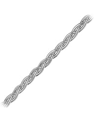 10" Braided Fox Anklet in 14K White Gold