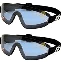 2 Skydive Skydiving Goggles Reduced Glare Blue With Great peripheral vision design