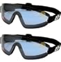 2 Skydive Skydiving Goggles Reduced Glare Blue With Great peripheral vision design Lenses are shatterproof polycarbonate, 100% UV protection, and are ANTI-FOG coated