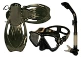 Snorkeling Scuba Dive Mask Dry Snorkel Fins Gear Set