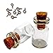 LEFVâ„¢ Mini Cork Top Glass Bottle Vial Charm Kit 3/4 Inch - 25pcs 0.5ml Clear Bottles with Corks & 25pcs Eye Screws - Miniature Empty Sample Jars Message Bottle Small Tiny Size