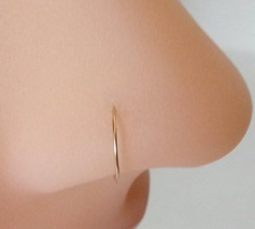 22g 14k Gold Filled Nose Ring Nose Hoop Nose Piercing Seamless Hoop Cartilage Earring
