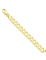 14k Yellow Gold 8in 9.25mm Hand-polished Fancy Link Chain Bracelet
