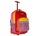J World Single Handle Rolling Backpack - Neon Red (18")