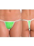 Green Print Bikini Stripper Thong - ONE SIZE