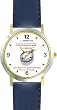 Habit 1 - A Conscience is a Compass (Spanish Text) - DELUXE TWO-TONE WATCH from THE 7 HABITS - WATCH COLLECTION BY WATCHBUDDY&reg; - Arabic Numbers - Blue Leather Strap-Size-Children's Size-Small ( Boy's Size & Girl's Size )