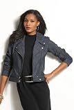 metrostyle Denim-Print Biker Jacket