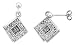 Sterling Silver Jeweled Diamond-shaped Post Earrings, w/ Cubic Zirconia stones, 11/16 (17mm)