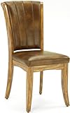 Set of 2 Dining Chairs with Shell Back in Medium Oak Finish