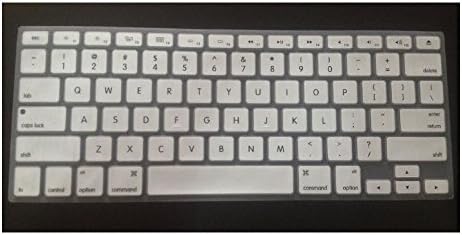 ORDTPRO Keyboard Cover Silicone Skin for Macbook Pro 13" 15" 17" (With or W/out Retina Display) Imac Wireless Apple Keyboard - White