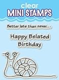Inkadinkado Clear Mini Stamps, Happy Belated Birthday
