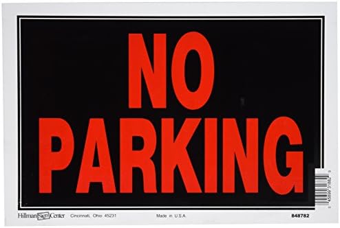 Hillman 848782 No Parking No Estacionarse 2 Sided Reversible Bilingual Spanish and English Sign, Black and Red Plastic, 8x12 Inches 1-Sign
