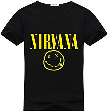 Holipy Fashion Child Kids Boys And Girls Nirvana classic Cotton T-Shirt X-Large/11y-12y Black