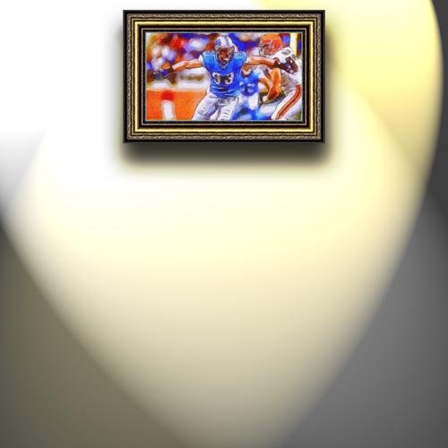 Completely Handpainted American Football Sport Painting, Custom Order FL6708, Oil on Canvas, with Option to Paint Jerry, Brett & Co. from Any Other Favorite Photograph or Picture, Unframed, Size 27'' x 48