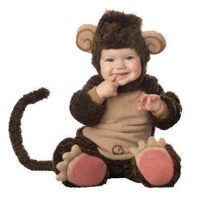 Lil Characters Infant Monkey Costume, Brown/Tan