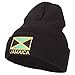 e4Hats.com Jamaica Flag with Letters Embroidered Long Knitted Beanie - Black OSFM