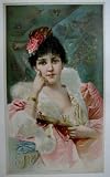 1890's At The Opera Victorian Parlor Print Vintage Antique Advertising Poster