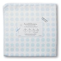 SwaddleDesigns Organic Ultimate Receiving Blanket - Pastel Blue Dots and Stars