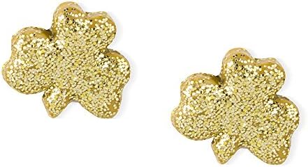 Claire's Accessories Girls St. Patrick's Day Gold Glitter Shamrock Stud Earrings