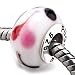 Pugster White Red Black Heart Silver Solid Core Glass Beads Fits Pandora Charm Bracelet