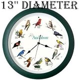 Audubon Singing Bird Clock - 13" by 