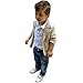 Lisli 3Pcs Baby Infant Toddler Boys Long Sleeve Shirt+Pant+Coat Overall Outfit Set (2T, Camel)