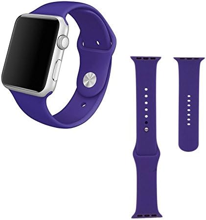 Apple watch band,Soft Silicone Sport Style Replacement for 42mm Apple Watch All Models - 2 lengths - Purple