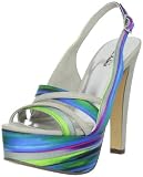 Michael Antonio Women’s Kaya Open-Toe Pump,Blue,5 M US