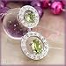 14K .80 CTW Peridot & Diamond Duo Circle Pendant