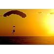 Parachute (Pararescueman over Ocean, Sunset) Art Poster Print - 11x17