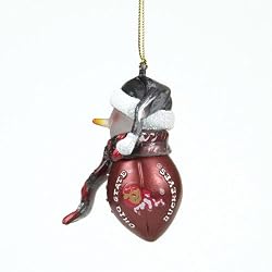 Ohio State Buckeyes NCAA Striped Acrylic Football Snowman Ornament (2.75)"