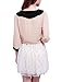 Allegra K Women Doll Collar 3/4 Sleeve Heart Button Decor Chiffon Blouse Pink L