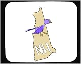 Decorated Mouse Pad with finch, hampshire, purple, new
