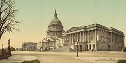 U.S. Capitol at Washington, 1902 - Exceptional 16" x 20" print of vintage color photochrome from the Library of Congress Collection