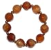 Apparel : 14mm Faceted Carnelian Bead & Dyed Bronze Freshwater Pearl Beaded Stretch Bracelet, 7'