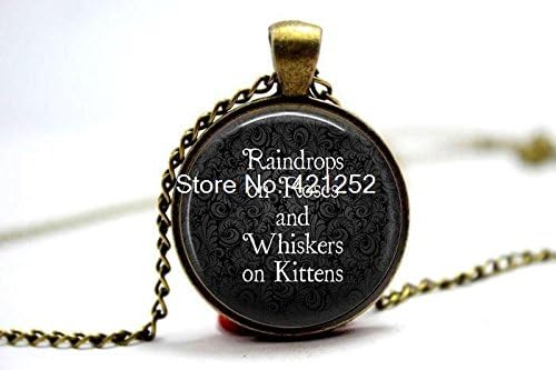 Pretty Lee 2015 Fashion "Raindrops On Roses And Whiskers On Kittens" Jewelry Glass Photo Cabochon Necklace Christmas gift