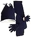 N'Ice Caps Boys Sherpa Lined Micro Fleece 4 Tassle Hat/Scarf/Glove 3PC Set