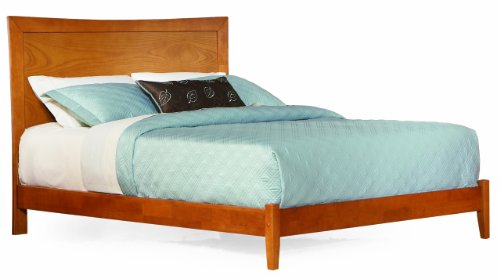 Miami Queen Platform Bed with Open Foot Rail, Caramel Latte