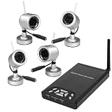 Mini size Wireless Video transmission Motion Detection security system w/ 4 Pack water-proof Outdoor day/night Surveillance CCTV Cameras for home and business surveillance plus a 2GB SD card (Worth $19.99)