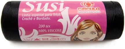 Susi Black Crochet Rayon Viscose Knitting Weaving Embroidery Thread