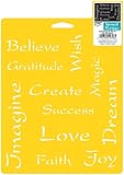Plaid Delta Stencil Mania Inspirational Words, Size 7-Inch by 10-Inch