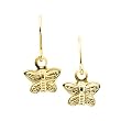 14K Yellow Gold Children's Butterfly Earrings