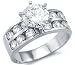 Solid 14k White Gold Solitaire CZ Cubic Zirconia Channel Set Engagement Ring Round Cut 2.5 ct