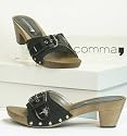 Aktuelle TREND Comma Leder Pantolette schwarz